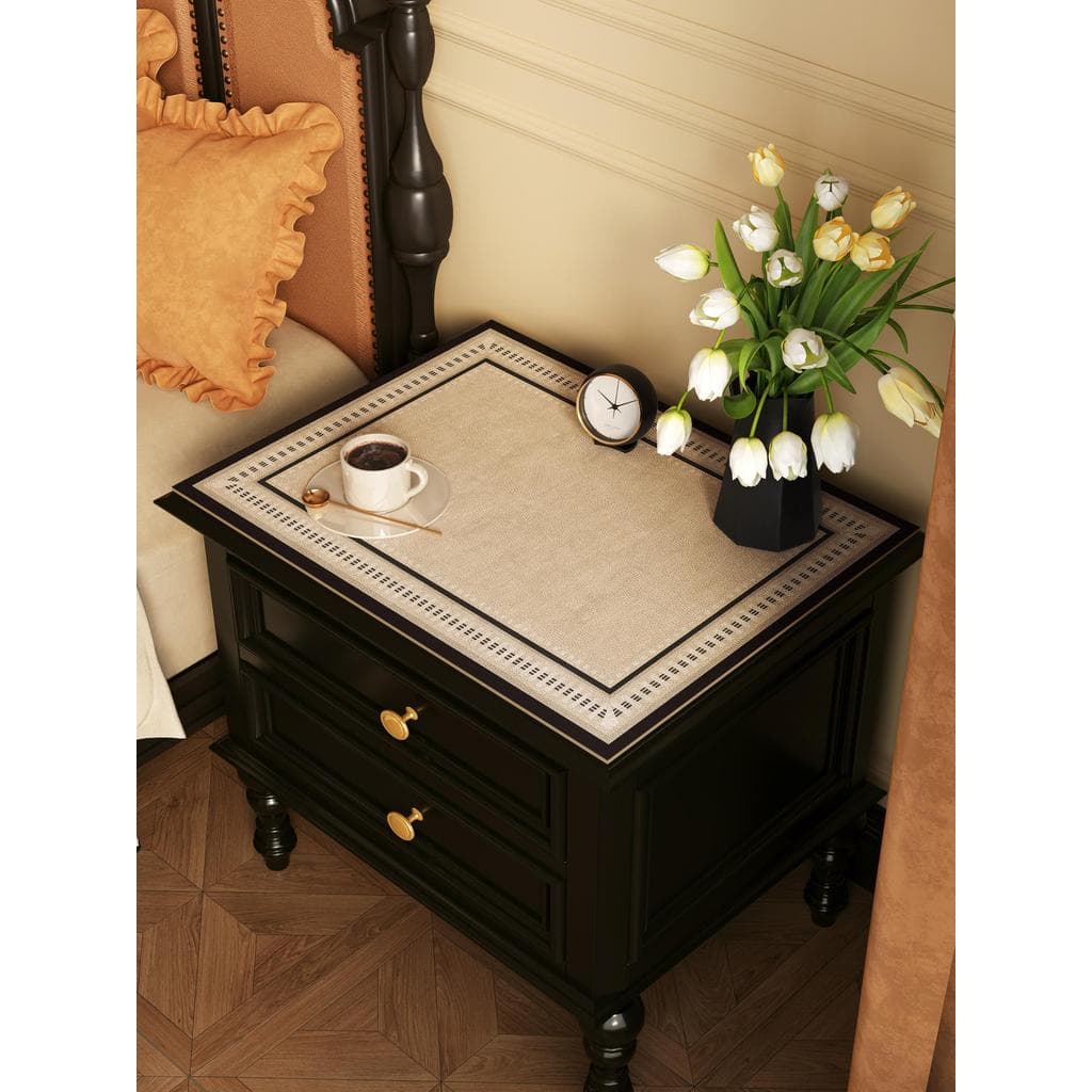 Tapete de mesa de cabeceira leve e luxuoso com sensação de alta qualidade, tamanho pequeno, tapete de mesa de couro, est