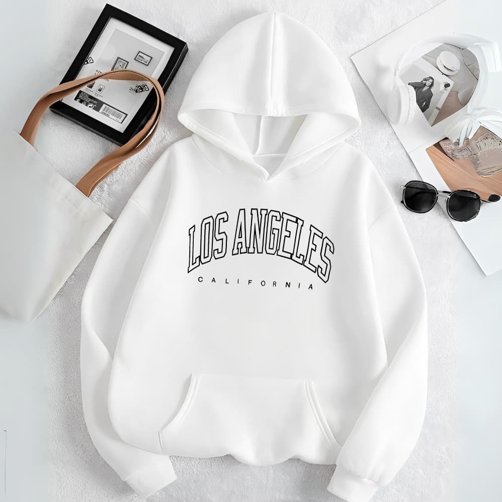 Moletom Unissex Blusa de Frio Los Angeles Confortável Casual Inverno Tecido Rita Modas