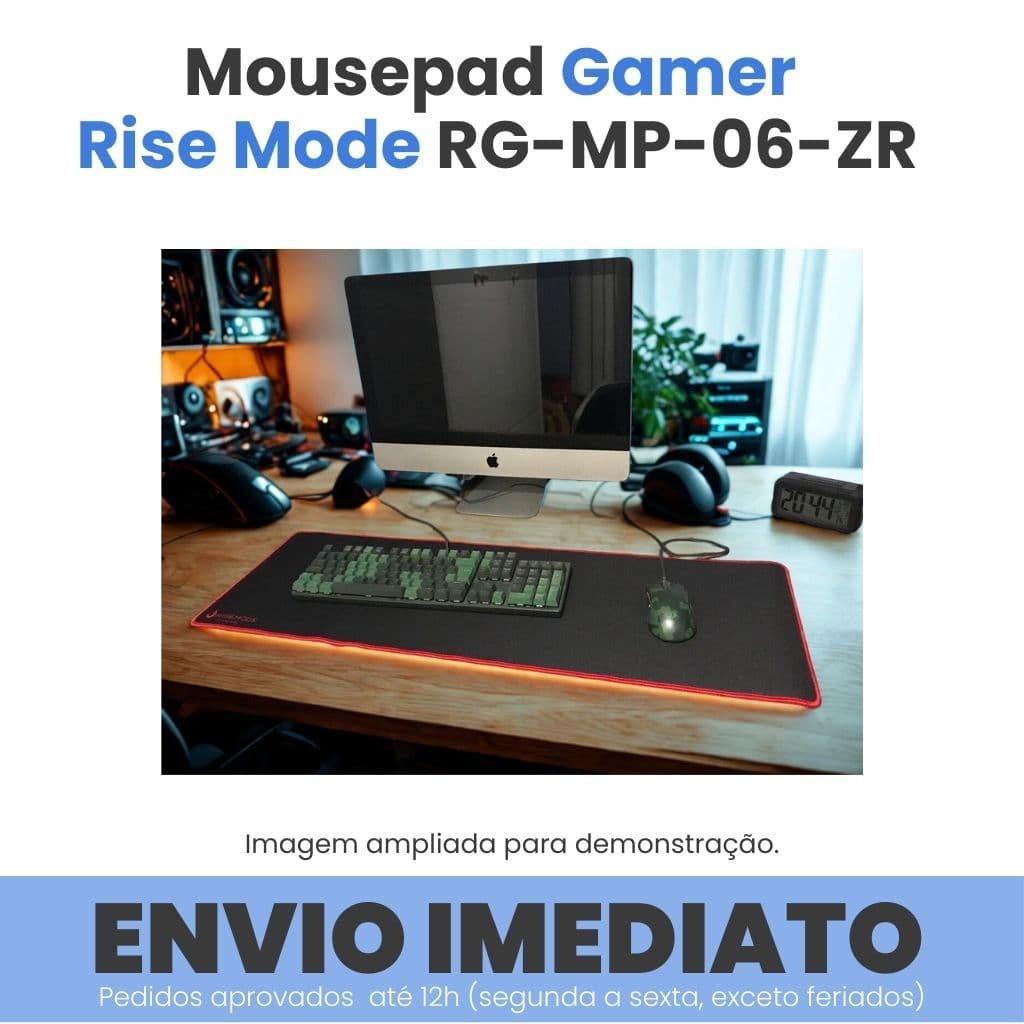 Mousepad Gamer Rise Mode Zero Estendido Preto/Vermelho E-C RG-MP-06ZR