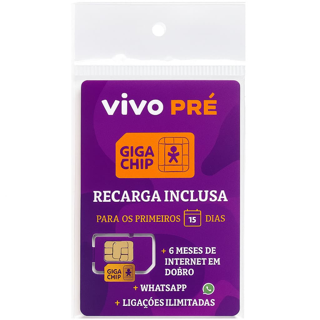 Chip Vivo Pré-pago Giga Nano Chip Com Recarga Inclusa