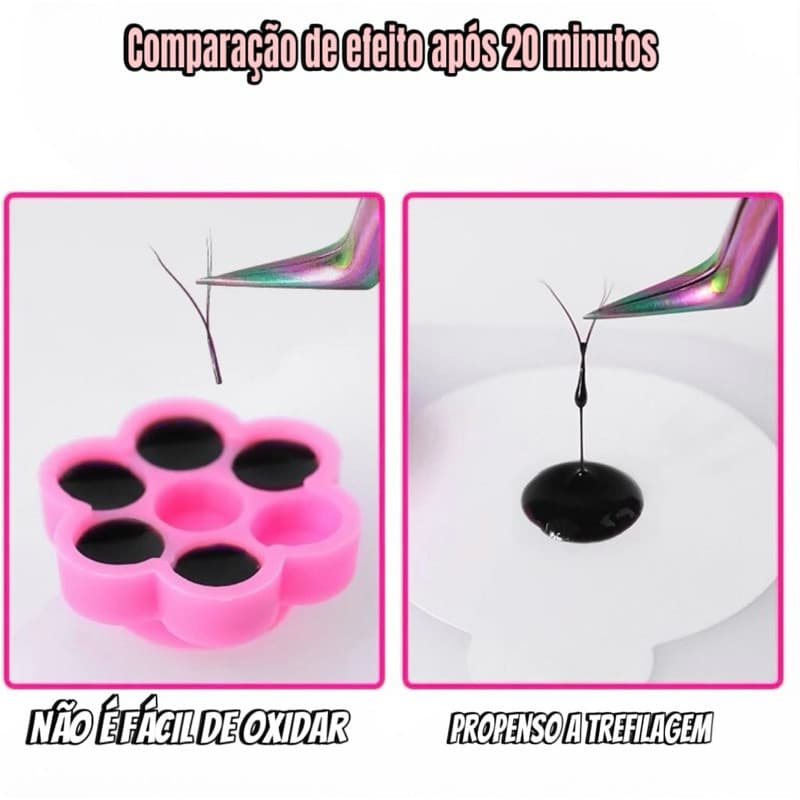 Copo para cola de cílios, ferramentas para extensão de cílios, copo em formato de flor de ameixa