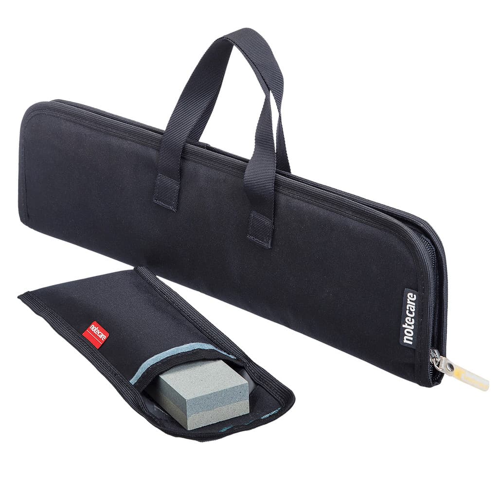 Estojo Notecare Porta Facas Knifetech para 2 facas e Chaira + Estojo para pedra de afiar - Chef Churrasqueiro Sushiman