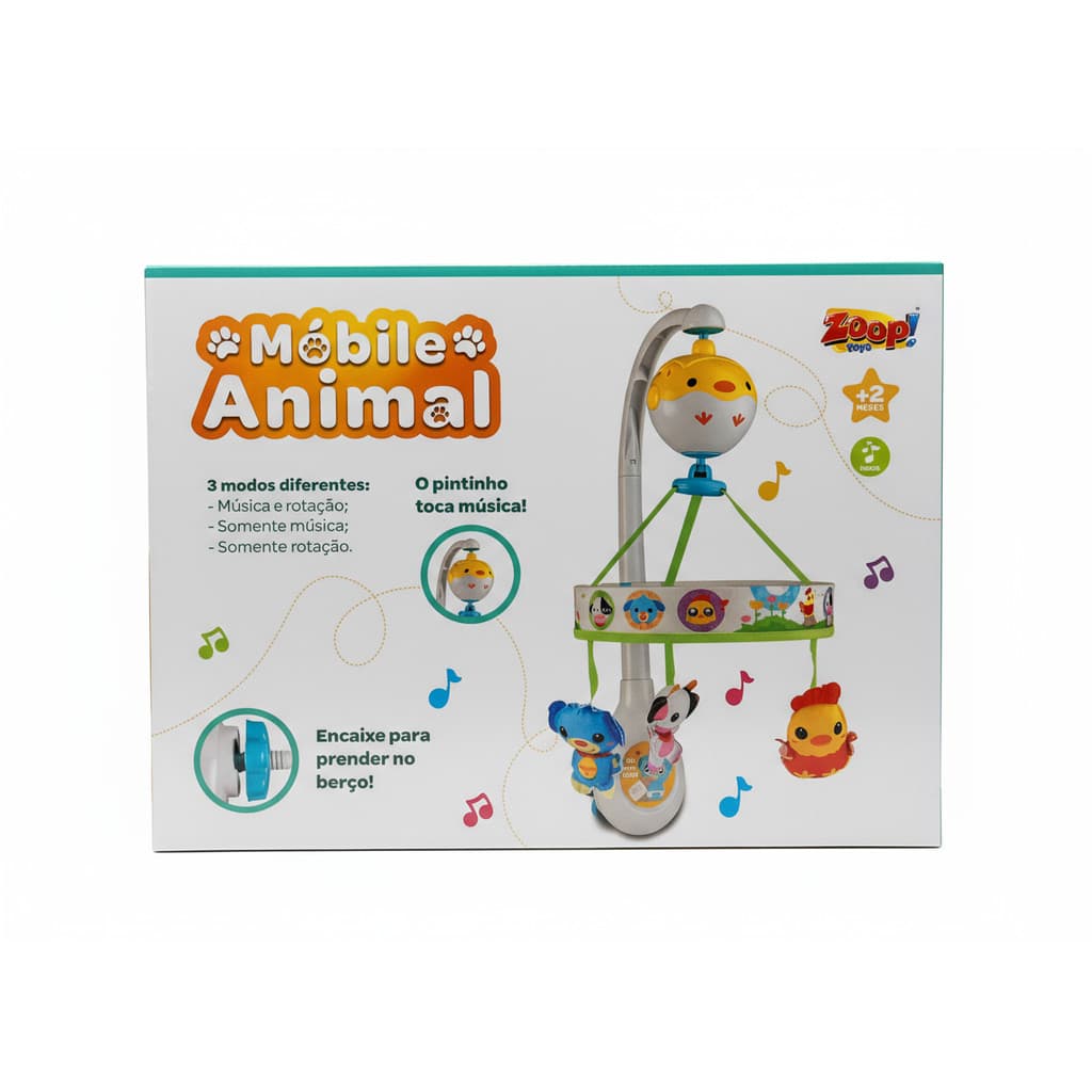 Mobile Musical Animal Eletrônico Com Musica Zoop Toys Zp00668