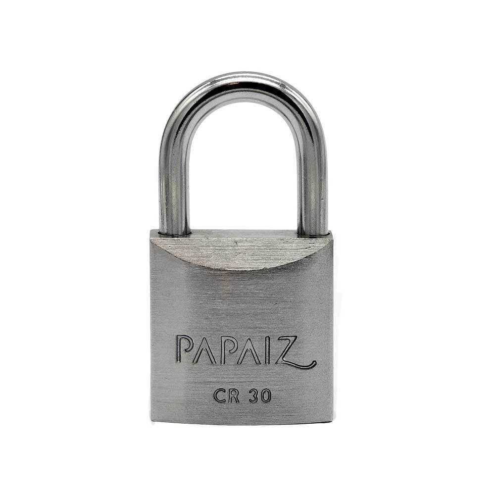 Cadeado com Chave 30mm Latão Maciço Cromado Acetinado Papaiz