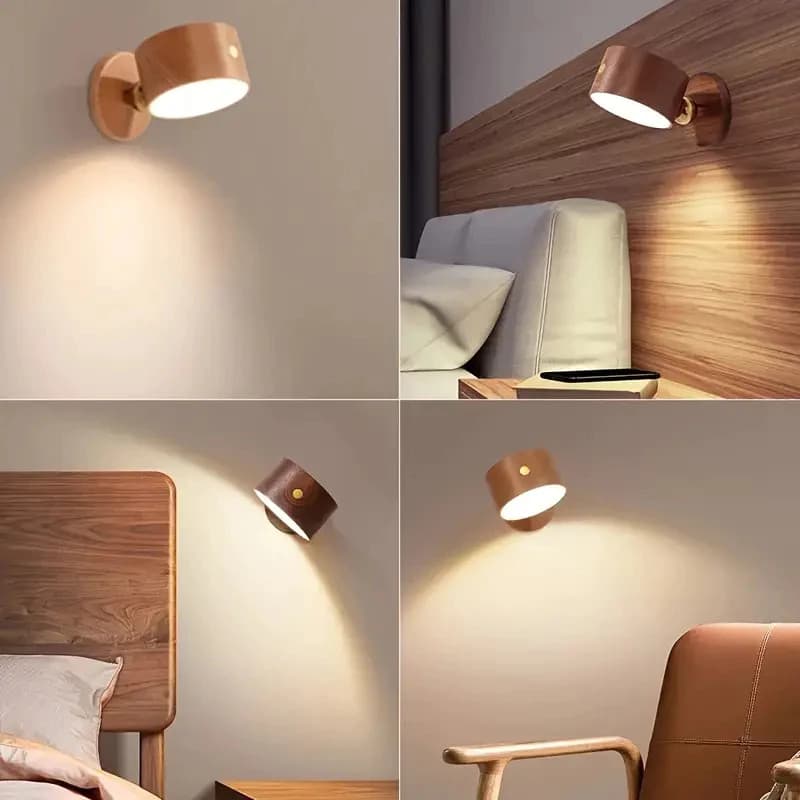 Lâmpada De Parede Com 3 Modos Sem Fio Ímã Moderno LED Luz Leitura Dimmer Alimentada Por USB Recarregável QQYP
