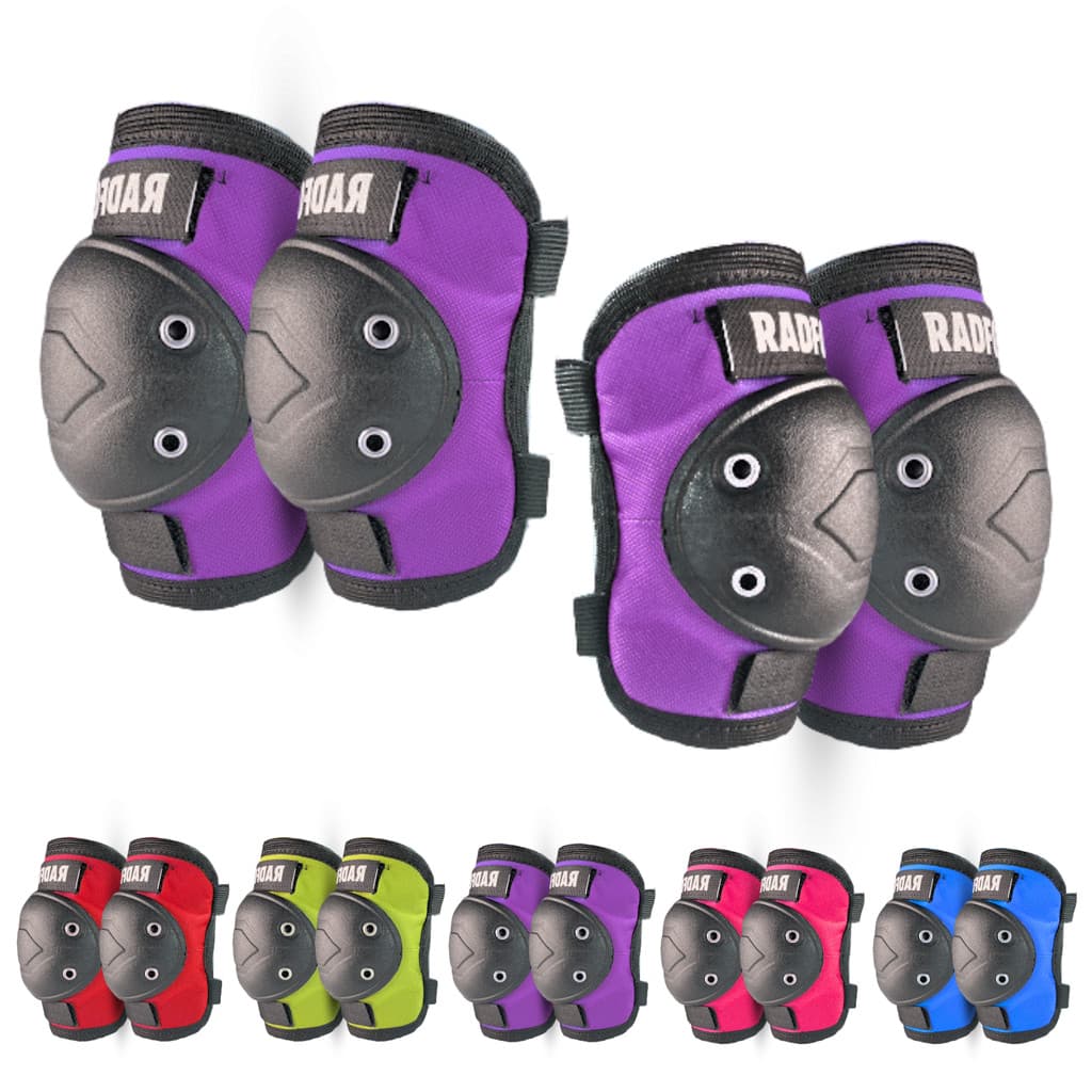 Kit Joelheira e Cotoveleira Infantil Ajustável Skate Bike RadFox Resistente e Confortável