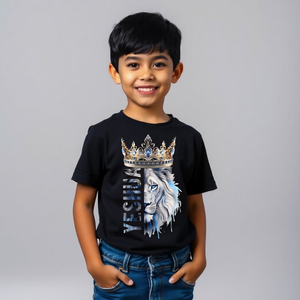 Camiseta Infantil Algodão Menino e Menina Personalizado Leão Rita Modas