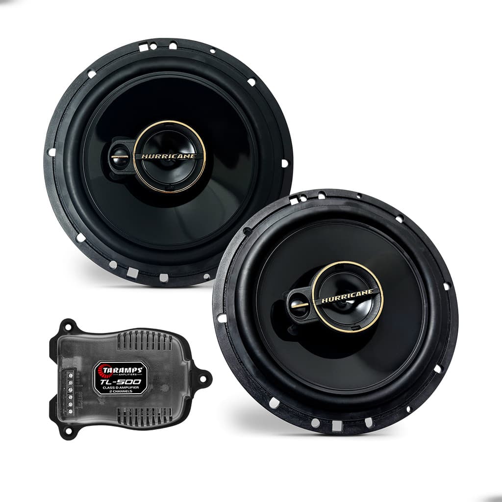 Kit Som Automotivo Hurricane Aurum A6T 6 Polegadas com Módulo Taramps TL500 240W RMS Alta Potência e Clareza de Som