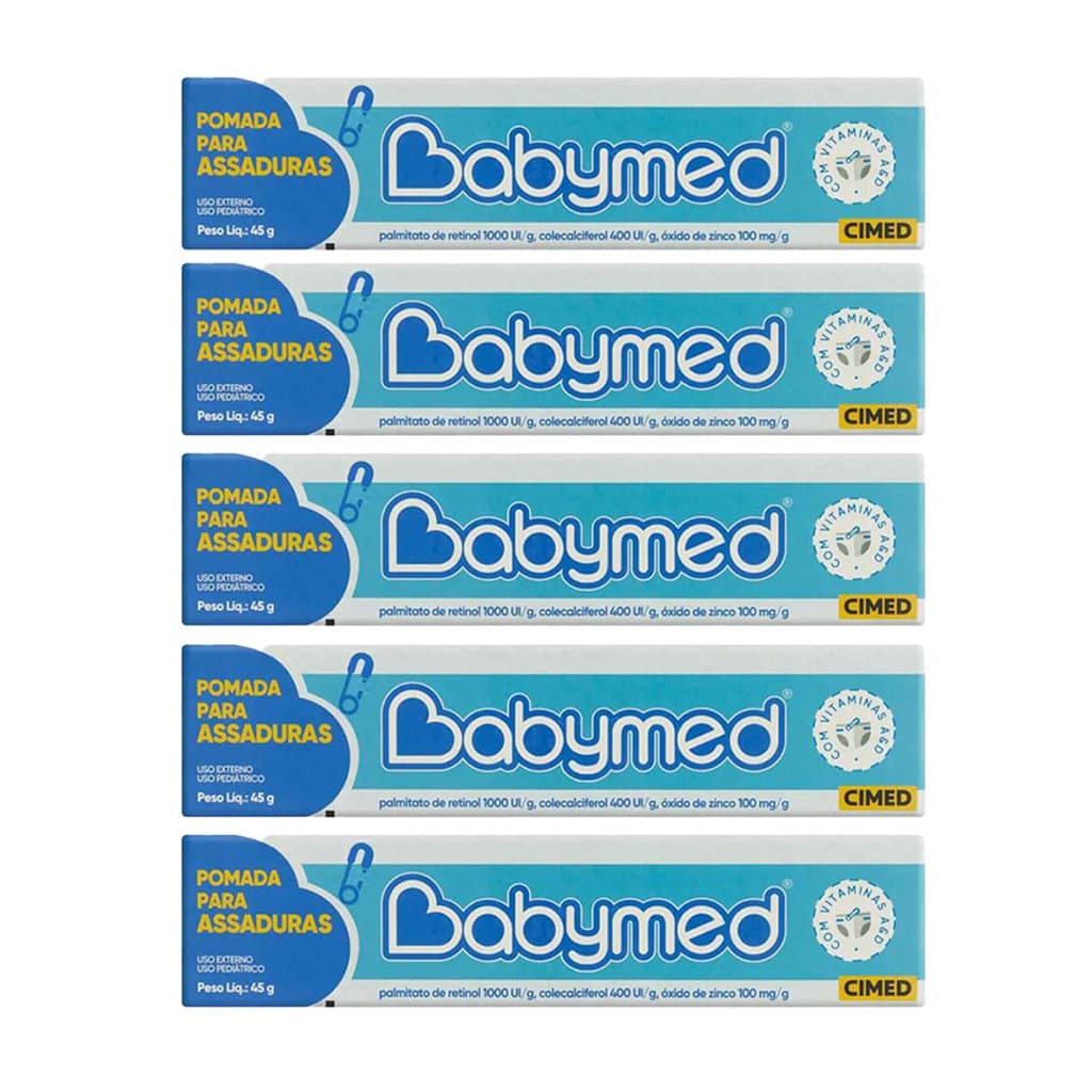 Babymed Azul Pomada Assaduras 100mg Kit 5 - 45g - Cimed
