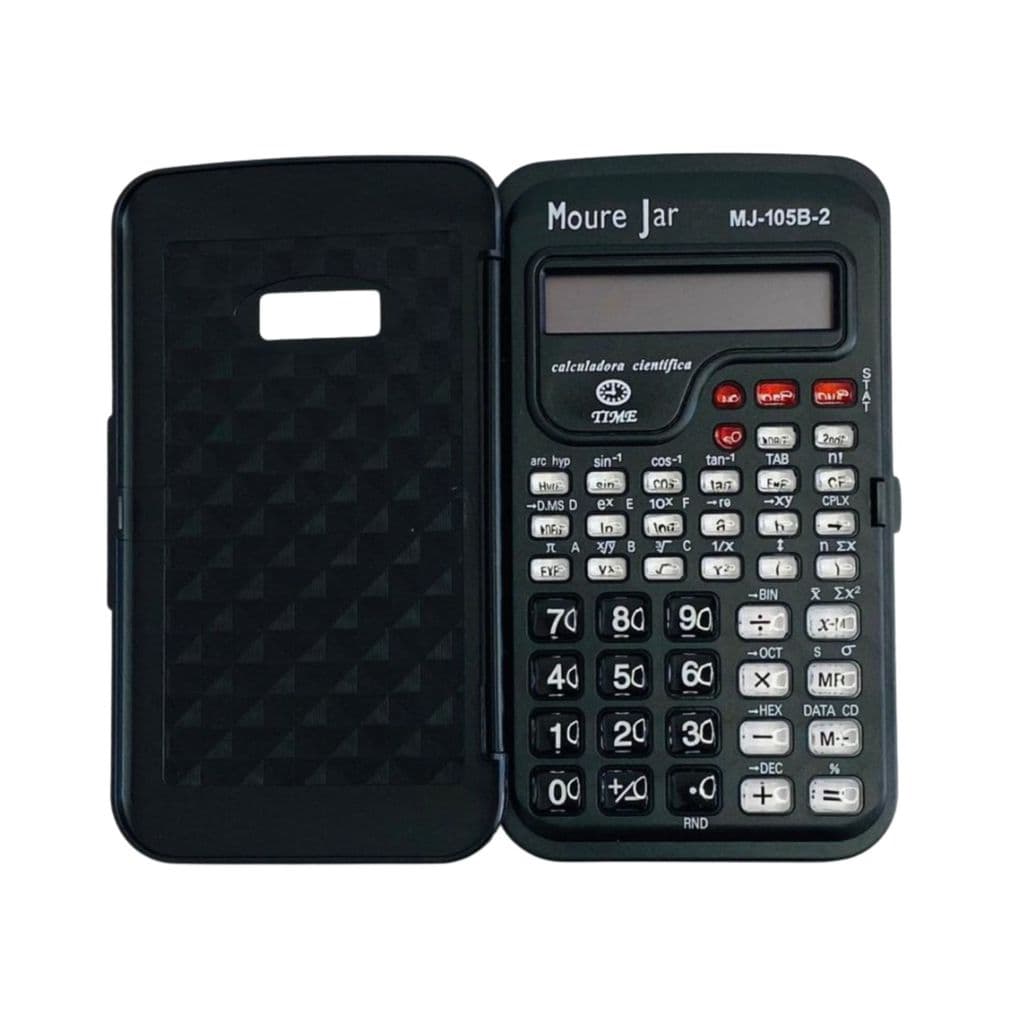 Calculadora Científica Pequena Com Capa Protetora MJ-105B Cor Preta