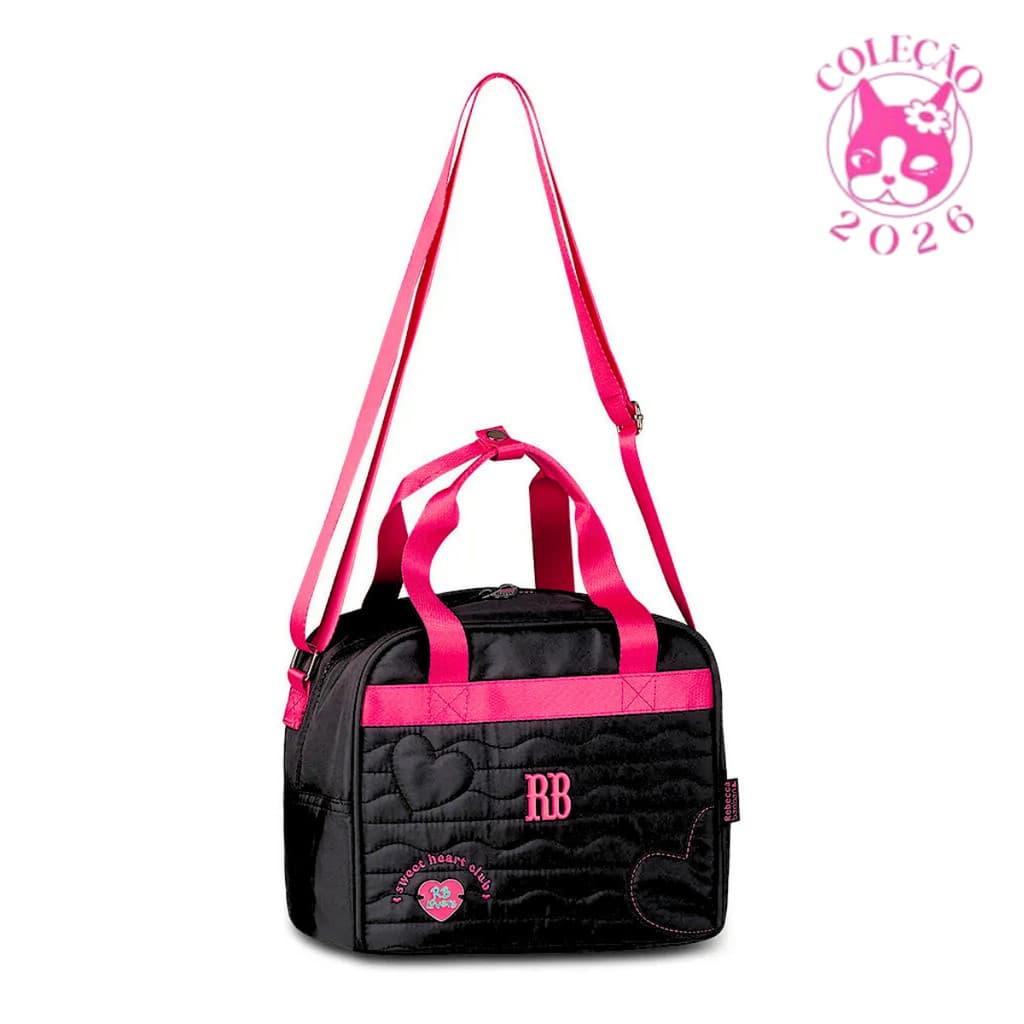 Lancheira Térmica Rebecca Bonbon Heart Beats Cor:Preto