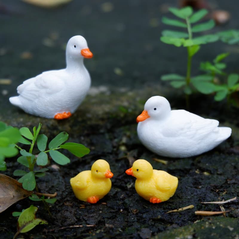 1 Pçs Patos Simulados Micro Paisagem Ornamentos Resina DIY Artesanato Bonito Forma Animal Carro Decorativos Decoração De