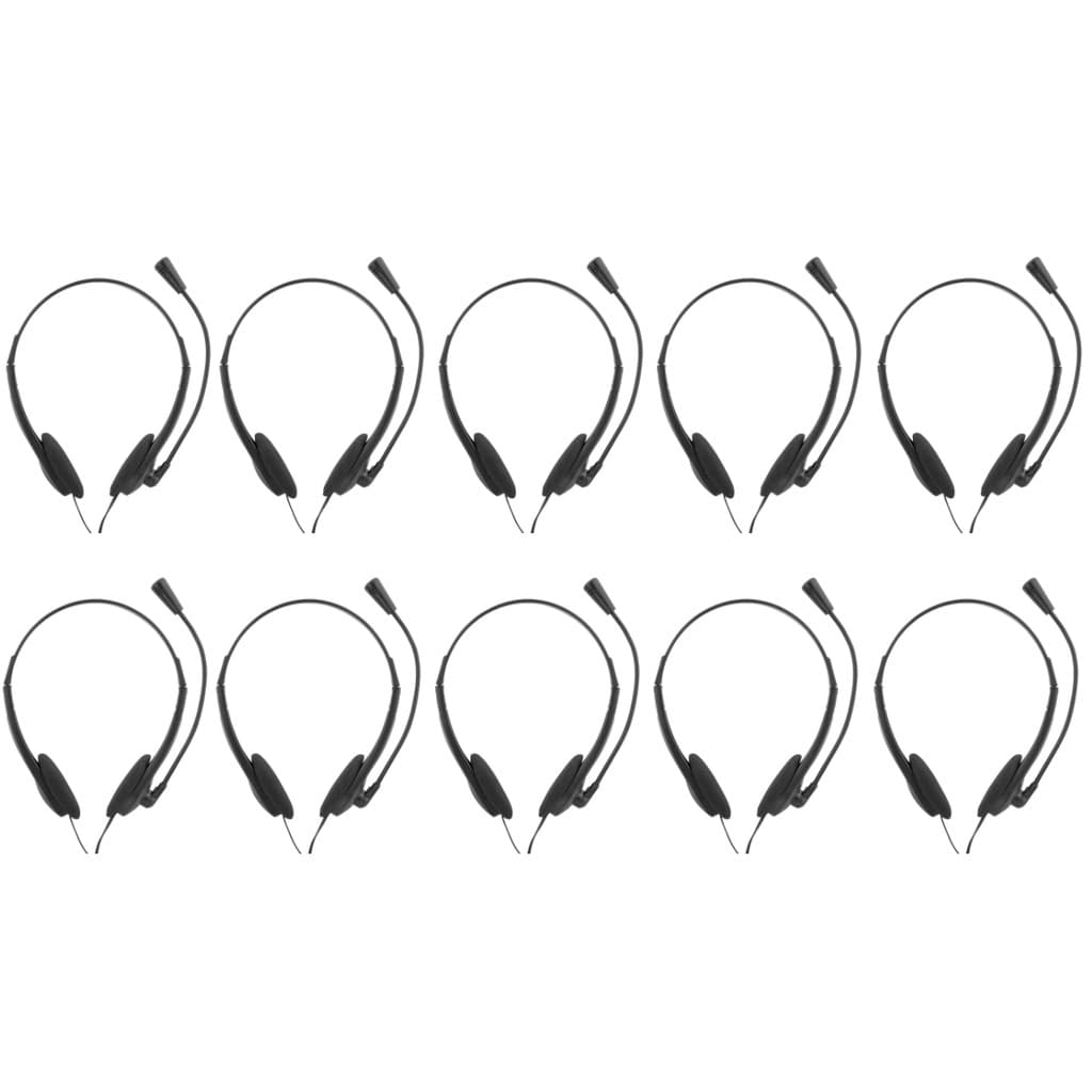 Kit com 10 Fones De Ouvido Headset P2 Microfone Preto Bright