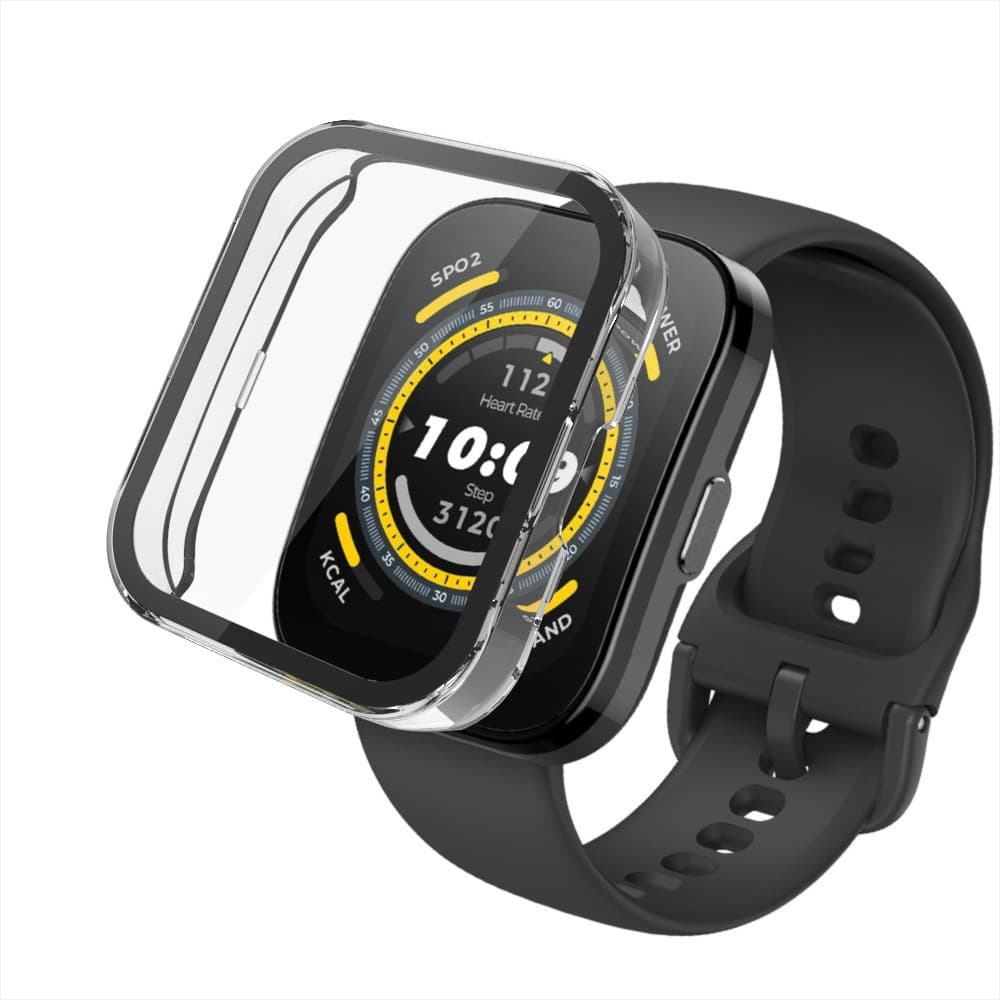 Case Capa para huami bip 5 escudo e filme capa protetora integrada amazfit bip5 caso de relógio tela curva anti-queda