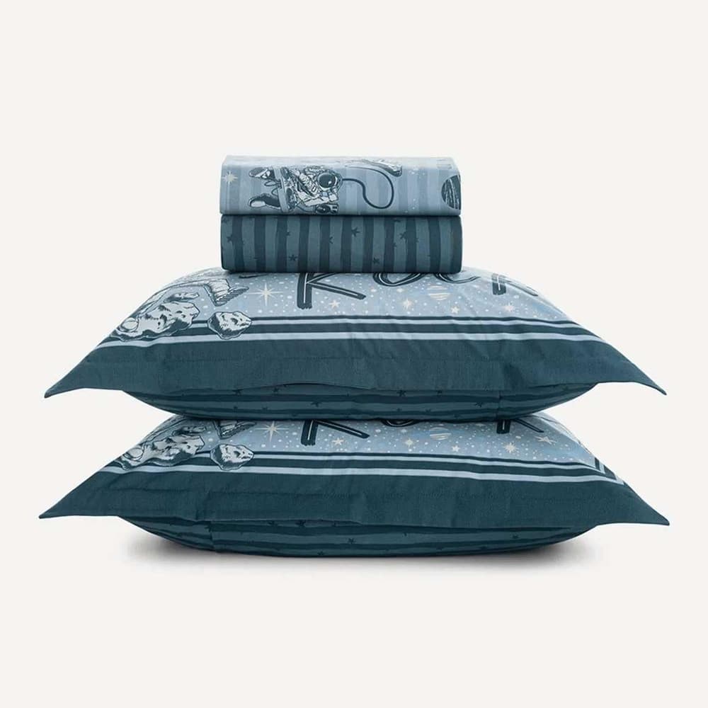 JOGO DE CAMA ESPACIAL CASAL 100% ALGODÃO KARSTEN 220X240CM