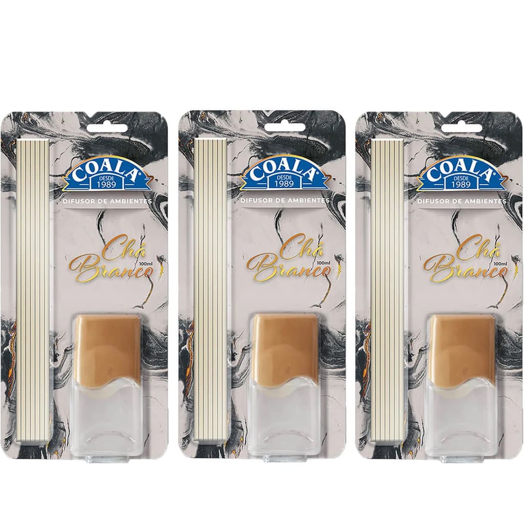 KIT C/3 DIFUSOR DE AROMAS COALA CHÁ BRANCO 100ML