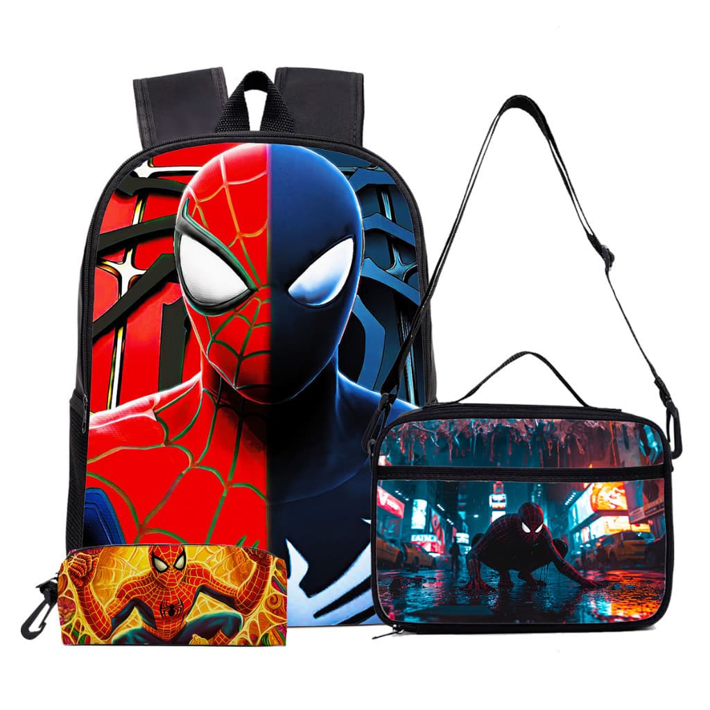 Kit Escolar Homem-Aranha Infantil – Mochila + Lancheira Térmica + Estojo | Volta às Aulas Super-Herói