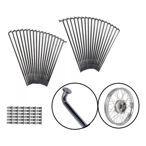 Kit Raios Aço Cromo Pop 100 / Pop 110 Dianteiro+traseiro 4mm
