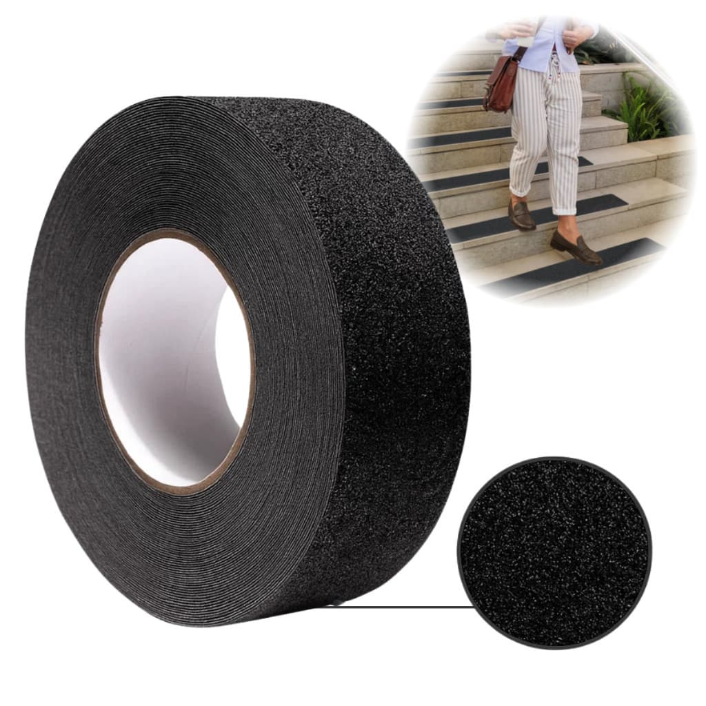 Fita Antiderrapante Para Escada Degrau Piso Preta 10m x 50mm Rampa