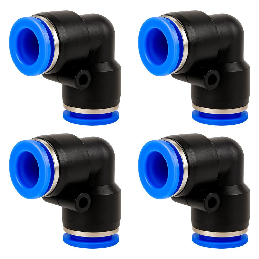 04 Cotovelos União Conexão Emenda 10mm PU Pneumática Engate Rápido