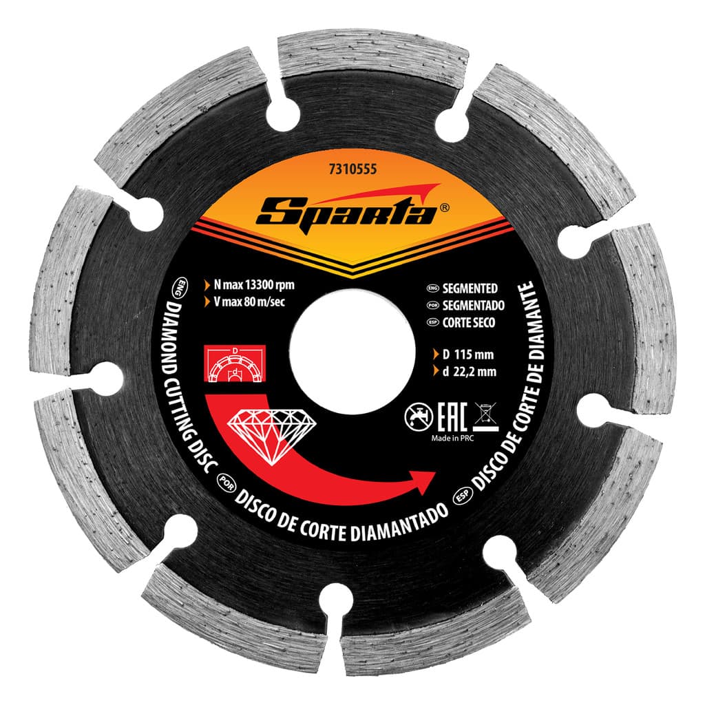 Disco de Corte Segmentado Diamantado Corte a Seco 115 X 22,2mm SPARTA