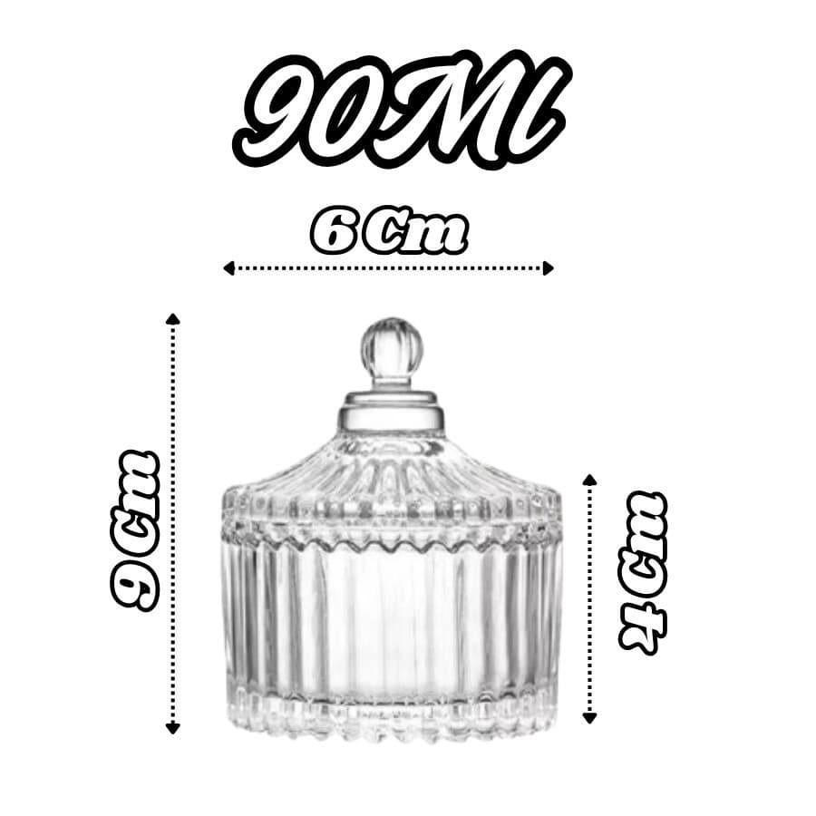 Mini Bomboniere Potiche Vidro com Tampa 90ml - Lembrancinha Casamento Batizado Festa
