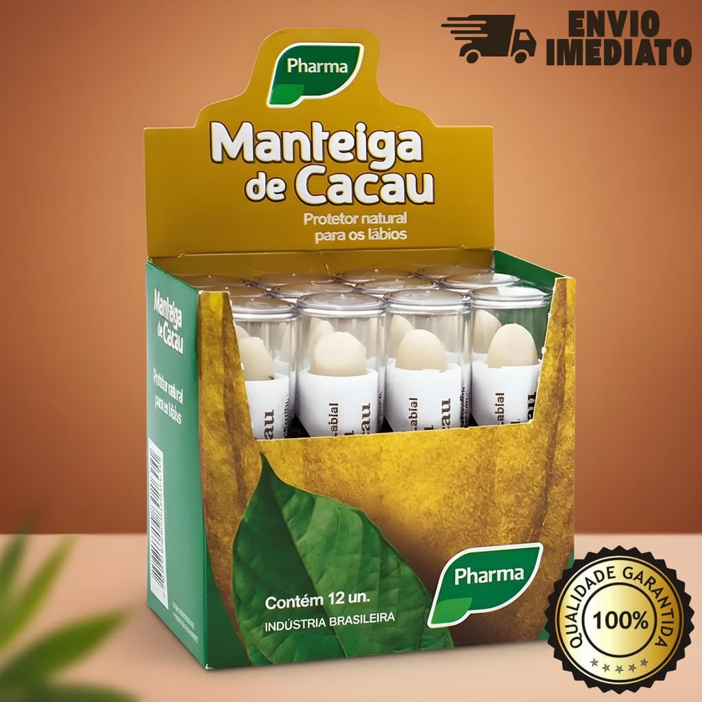 Caixa com até 12 Manteigas De Cacau Bastão Tradicional - Pharma
