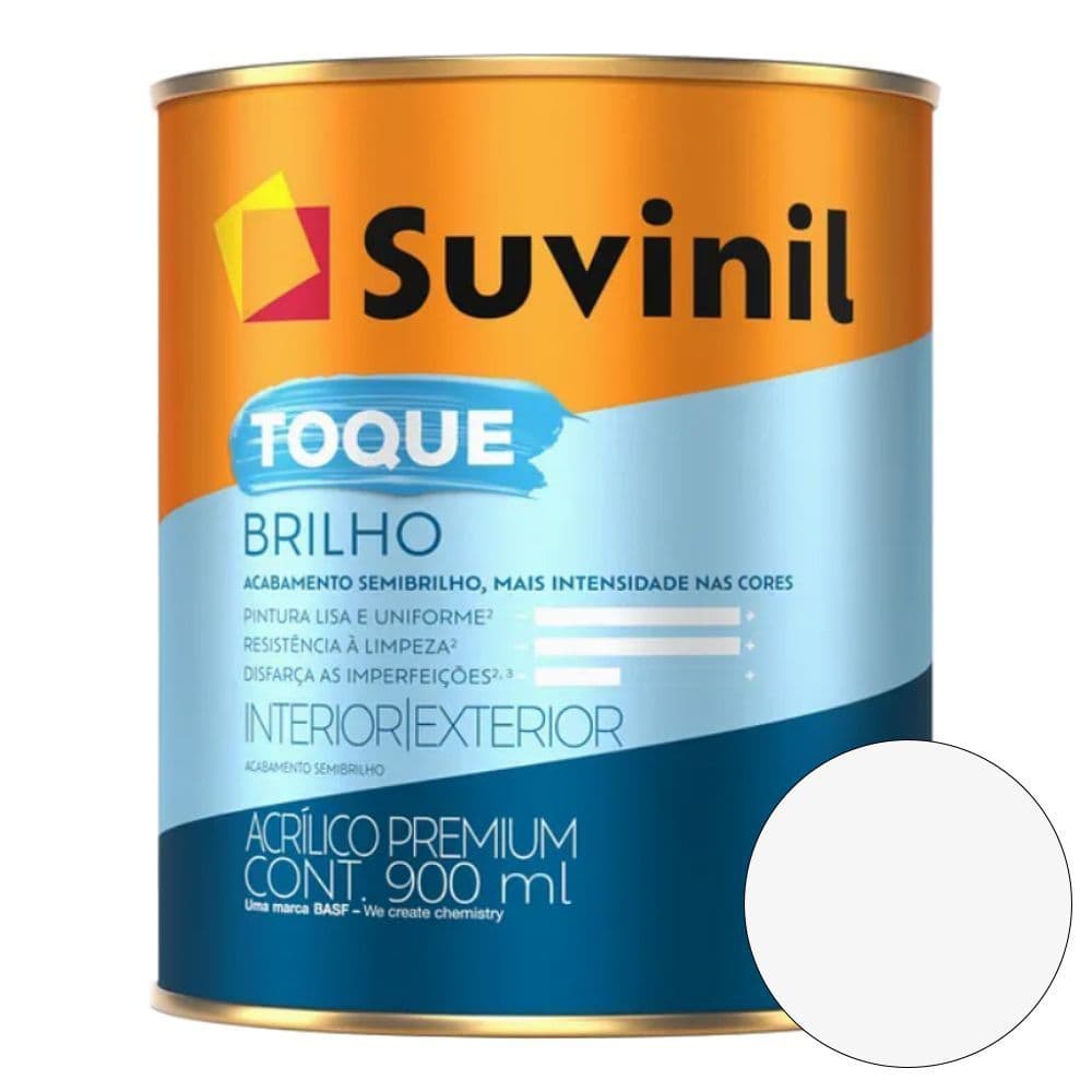 Tinta Acrílica Toque Brilho 900ml Branco Neve Suvinil
