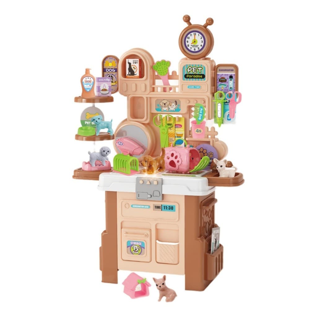 Brinquedo Infantil Pet Shop Maleta Bancada Veterinário Cães