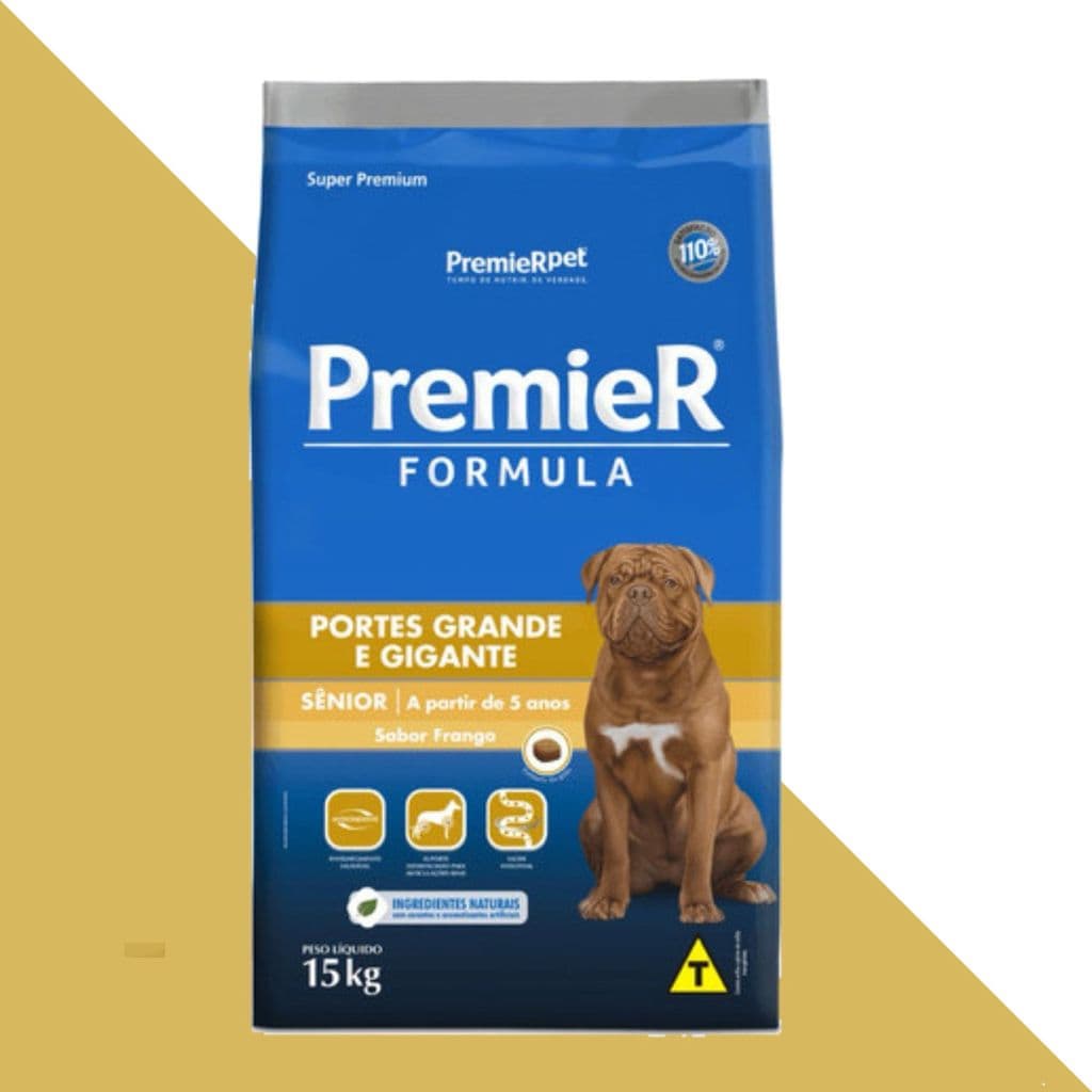 Ração Premier Fórmula Cães Sênior Grande e Gigante Sabor Frango 15kg