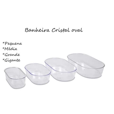 Kit 12 Banheira Cristal Oval Para Passaros Canario Belga Papa Capim Coleiro Calopsita Periquito Passarinhos