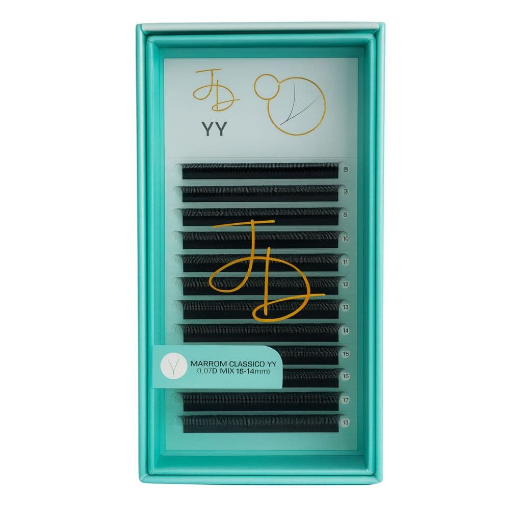Cílios JD Lashes YY Brasileiro Curvatura D 0.07- Marrom