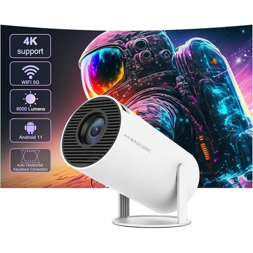 Projetor HY300 Wi-Fi HD 200 ANSI 4K– Transforme Qualquer Ambiente em um Mini Cinema!