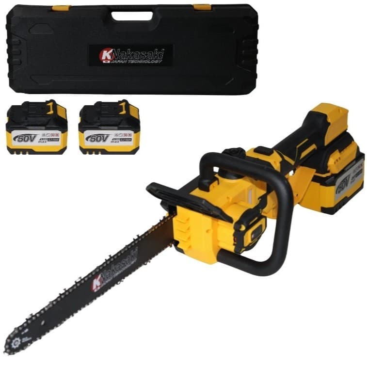 Motosserra a Bateria Extensível 50V Nakasaki 12" 30cm com 2 Baterias 6Ah Para Poda e Jardinagem