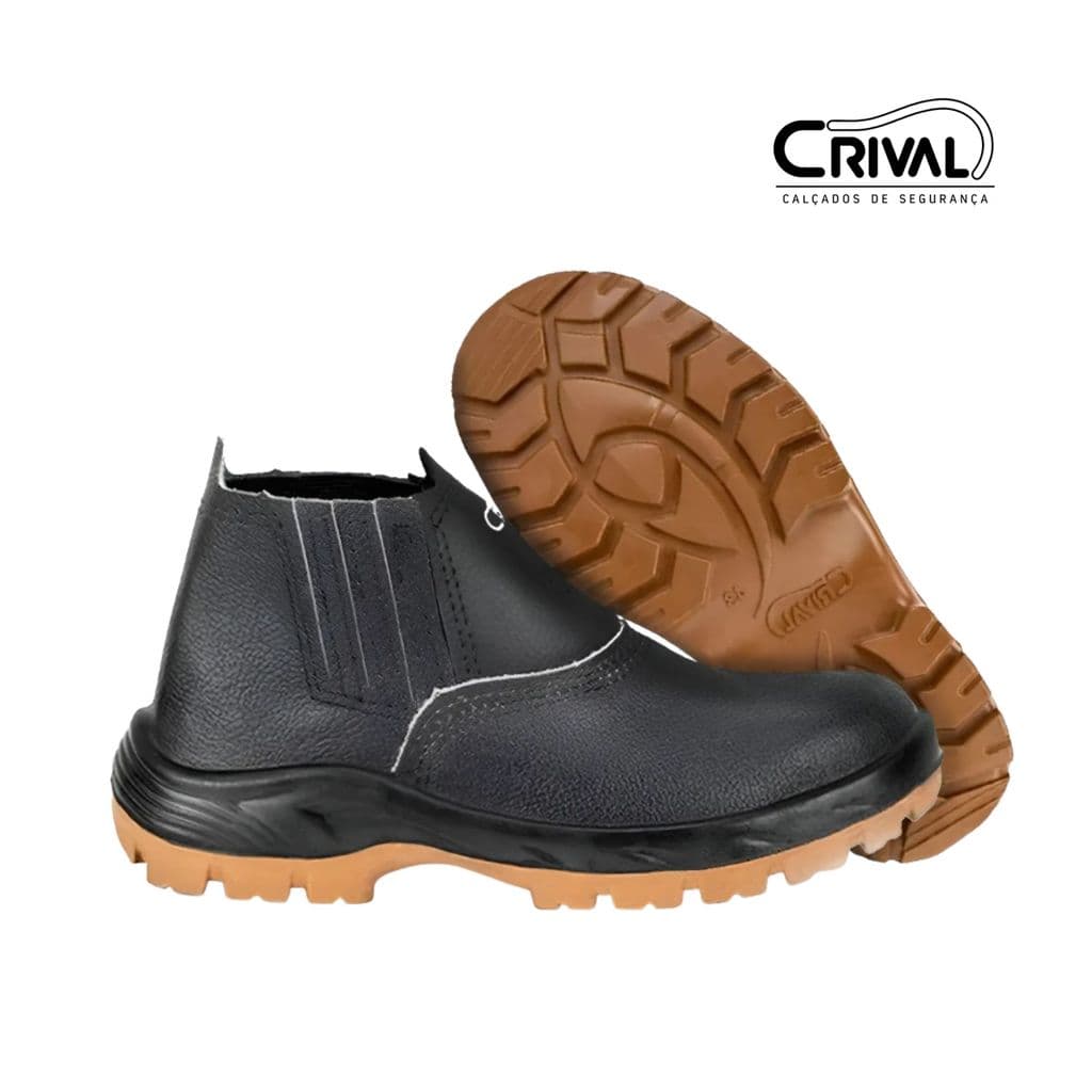 Botina Elástico Bico Pvc Crival Preta
