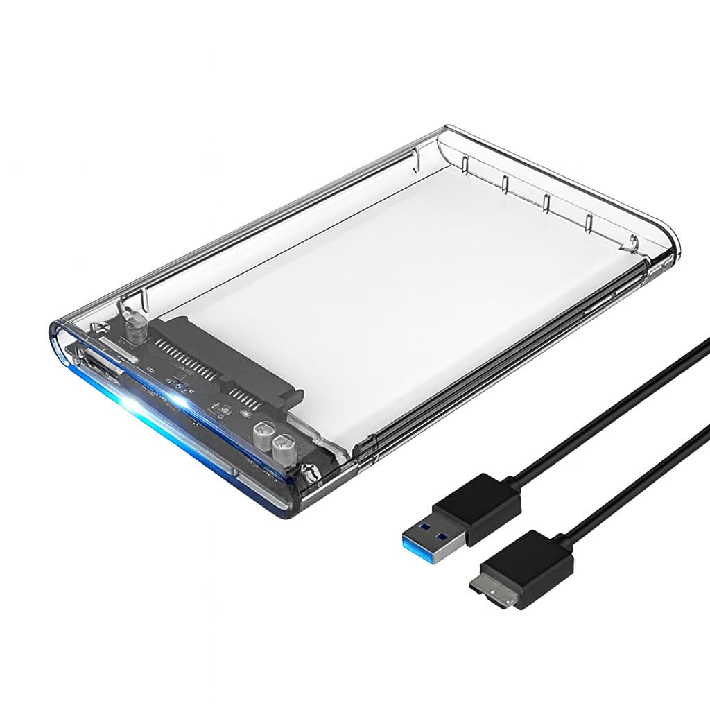 Case Para Hd Externo Transparente Notebook Sata 2.5 Usb 3.0