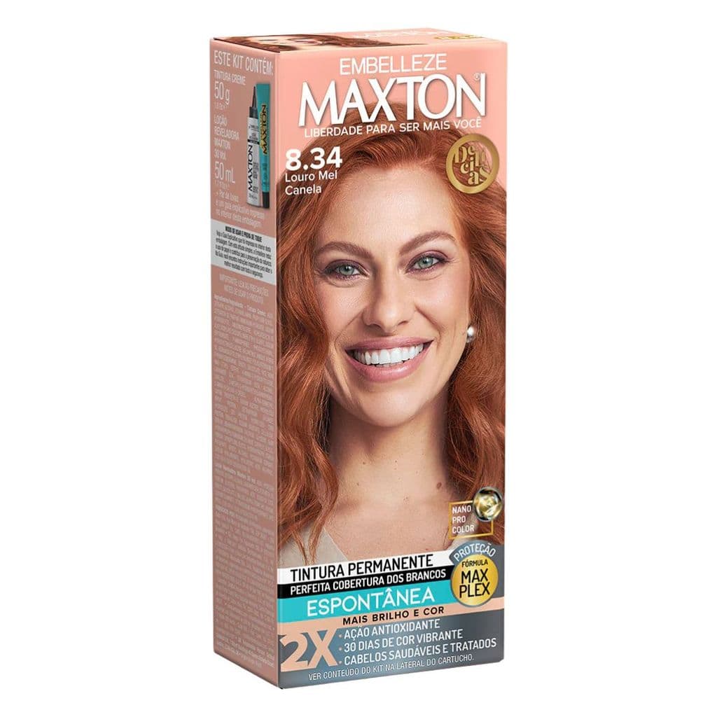 Embelleze Tintura Maxton Kit 8.34 Louro Mel Canela