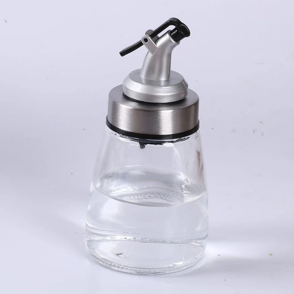 Dispenser com Dosador de Vidro Garrafa Azeite Vinagre Óleo Tempero de Cozinha Galheteiro 160ml