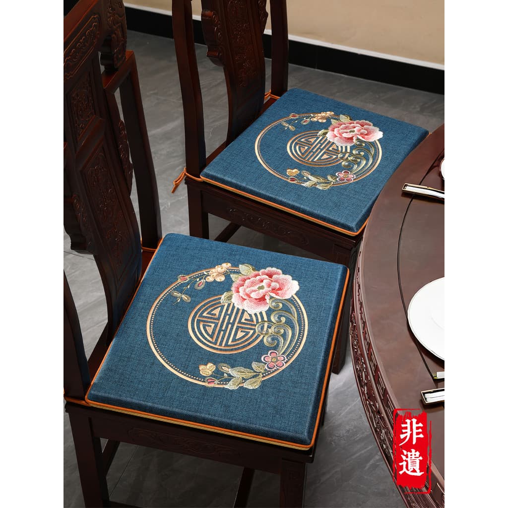 Almofada de cadeira de mesa de jantar de mesa redonda High-End Novo estilo chinês Almofada de cadeira de jantar de madei
