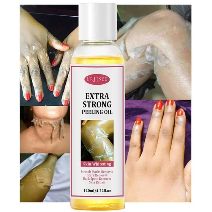 Óleo esfoliante amarelo- remove células mortas da pele, clareando, suavizando a pele, suavemente sem irritação