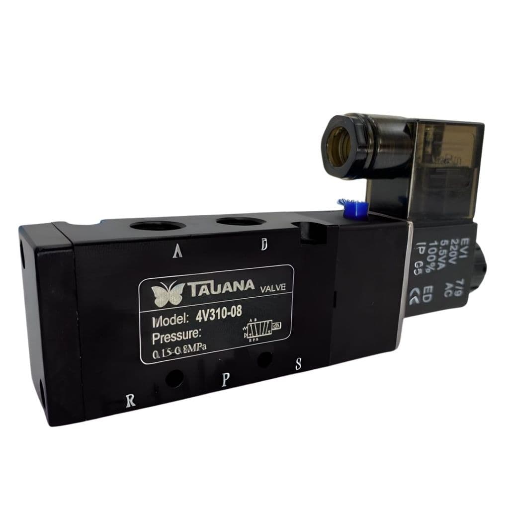 Válvula Pneumática Solenoide 1/4' 5/2v Linha 300 Maior Vazão - PNVS4V310-08