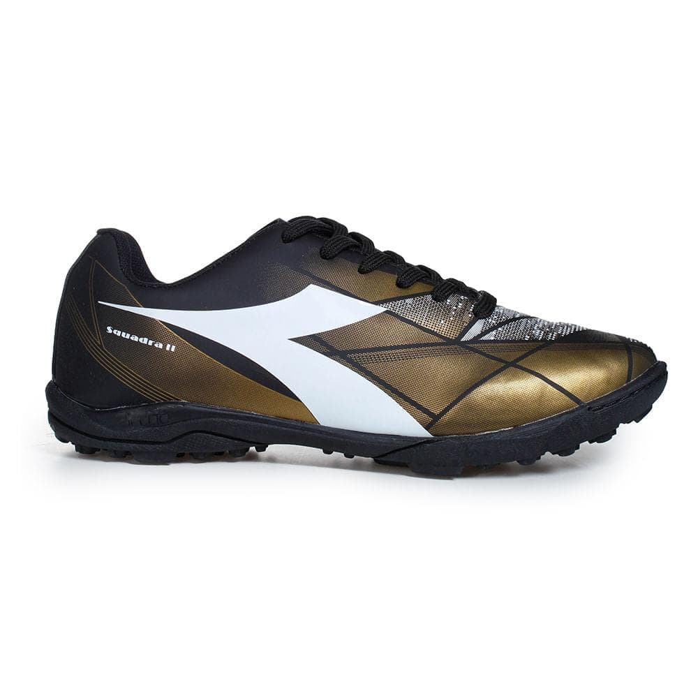 Chuteira Unissex Diadora Squadra II Society Preto e Dourado