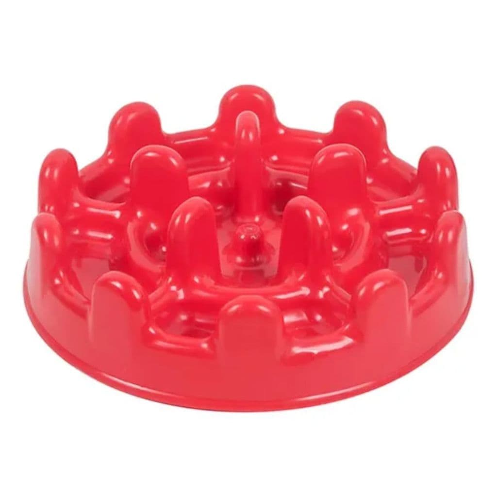 Comedouro Cães Pet Games Lento Pet Fit Mini Cachorros Gatos Cor Vermelho