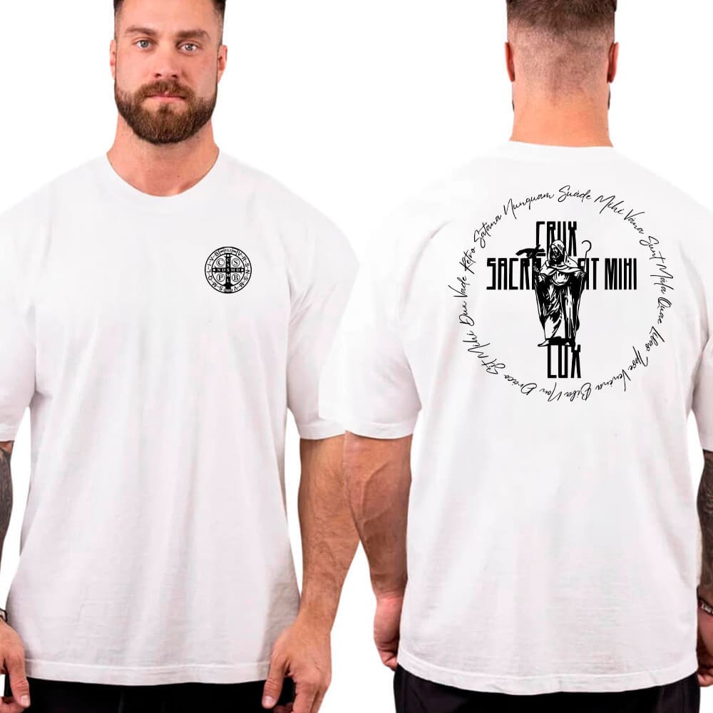 [Camiseta Premium em Algodão Puro]CC Camisa São Bento Igreja Catolica Jesus Cristo Deus Camiseta Basica e Oversized