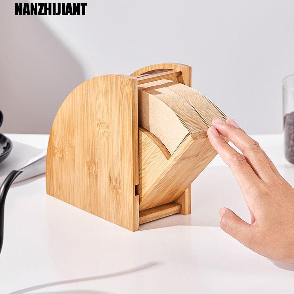 Suporte De Papel Para Filtro De Café NANZHIJIANT , Caixa De À Prova De Poeira Em Forma De Leque , Grande Capacidade