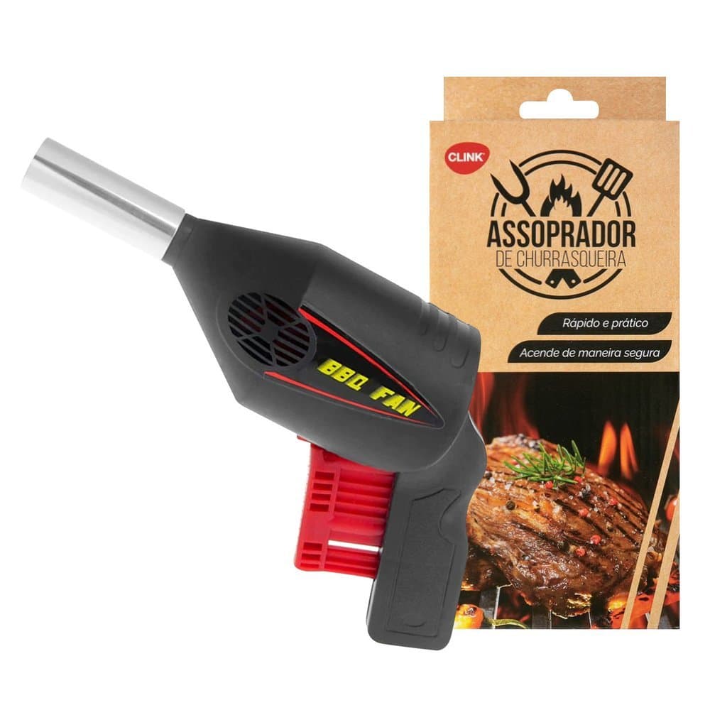 Soprador Acendedor Churrasqueira Manual Lenha Carvão Churrasco Lareira
