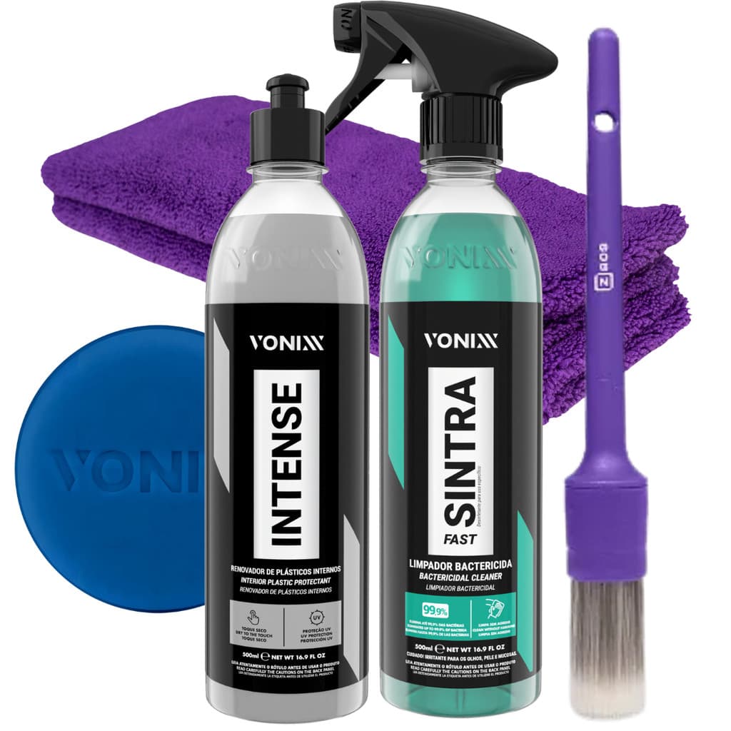 Kit Restaurador Sintra Fast Intense 500ml Toalha Microfibra Aplicador Pincel Vonixx