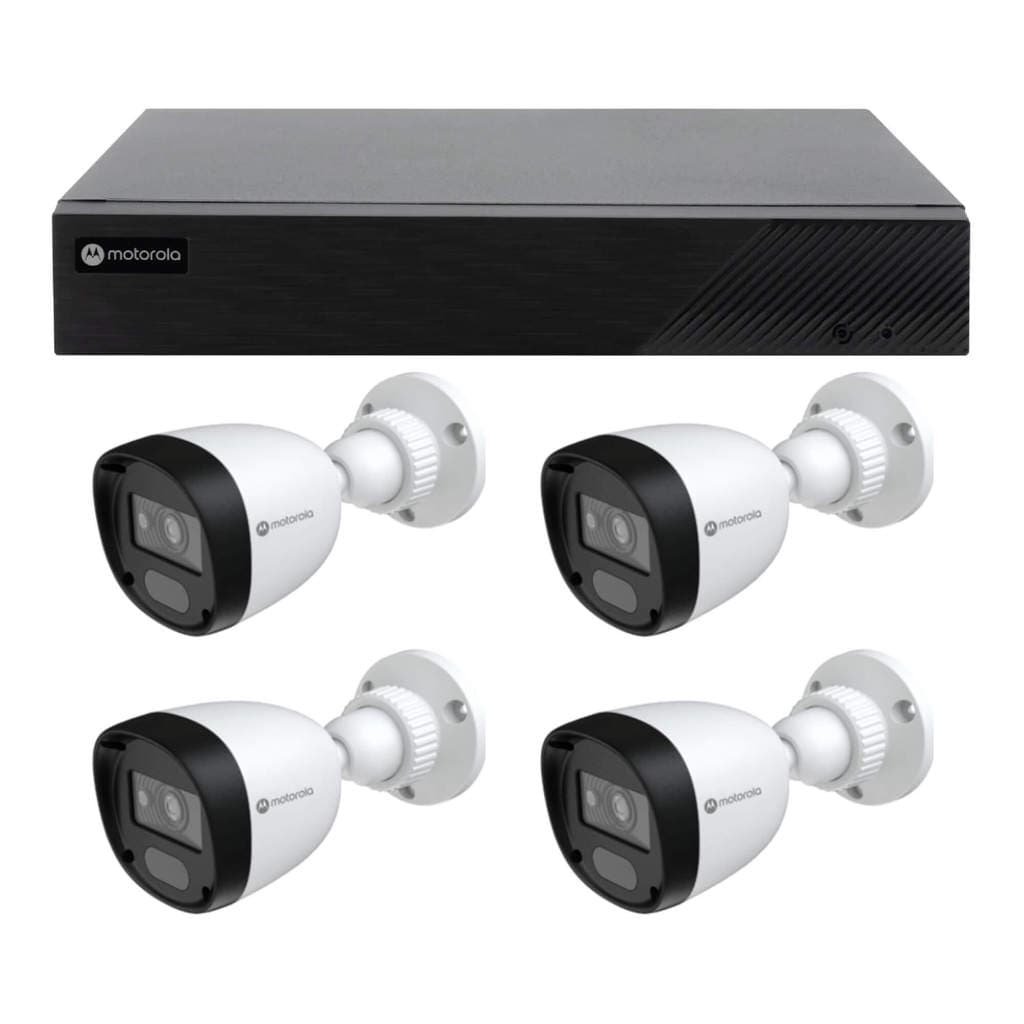 Kit DVR 4 Canais 1080 Lite 5x1 com 2 Canais + 4 Câmeras de Segurança Bullet Full HD 20m 4x1