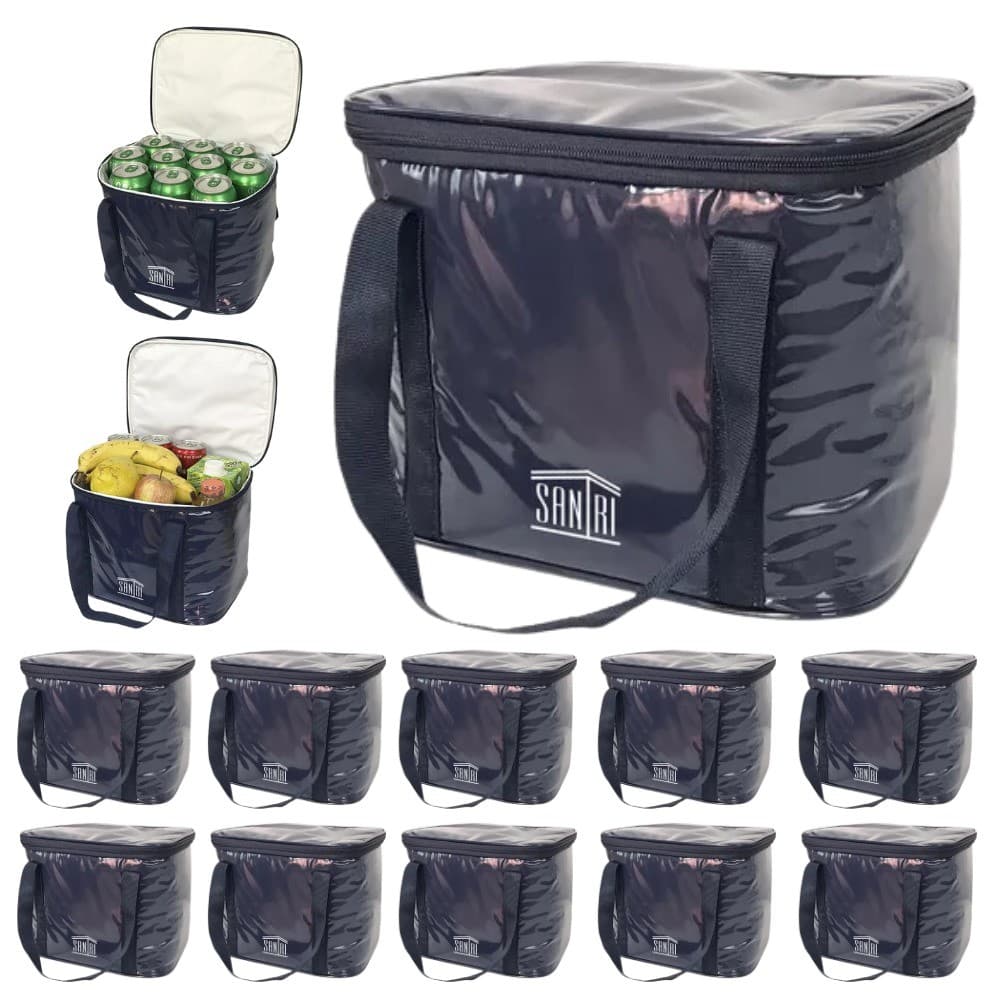Kit 10 Bolsa Térmica Marmita Lanche Frutas Camping Latas Cerveja Refrigerante Agua Praia 10 Litros