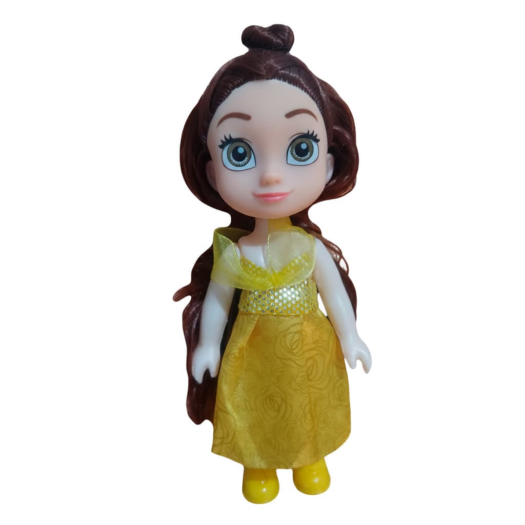 Boneca Princesa Bela Menina Plástica15cm Etitoys